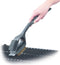 BBQ collection Barbecue Reinigingsborstel - 3 in 1 - Staalborstel - Schuurspons - Schraper - 38 cm - Zwart