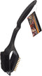 BBQ collection Barbecue Reinigingsborstel - 3 in 1 - Staalborstel - Schuurspons - Schraper - 38 cm - Zwart