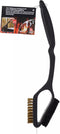 BBQ collection Barbecue Reinigingsborstel - 3 in 1 - Staalborstel - Schuurspons - Schraper - 38 cm - Zwart