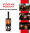 BBQ Collection Houtkachel met Schoorsteen - Tuinhaard 194 x 44 x 47 cm - Terrashaard met Vonkenscherm - Terraskachel met As-Opvangbak en Brandhout Opslag - Houtkachel Tuin - Carbon Staal
