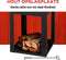 BBQ Collection Houtkachel met Schoorsteen - Tuinhaard 194 x 44 x 47 cm - Terrashaard met Vonkenscherm - Terraskachel met As-Opvangbak en Brandhout Opslag - Houtkachel Tuin - Carbon Staal