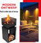 BBQ Collection Vuurkorf met Vonkenscherm - Tuinhaard 39 x 39 x 85 cm - Buitenhaard met Pook en Brandhout Opslag - Houtkachel voor Tuin en Terras - Buitenkachel voor Hout - Carbon Staal