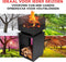 BBQ Collection Vuurkorf met Vonkenscherm - Tuinhaard 39 x 39 x 85 cm - Buitenhaard met Pook en Brandhout Opslag - Houtkachel voor Tuin en Terras - Buitenkachel voor Hout - Carbon Staal