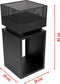 BBQ Collection Vuurkorf met Vonkenscherm - Tuinhaard 39 x 39 x 85 cm - Buitenhaard met Pook en Brandhout Opslag - Houtkachel voor Tuin en Terras - Buitenkachel voor Hout - Carbon Staal