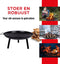 BBQ Collection Vuurschaal Ø60 cm - Vuurkorf voor Buiten met Handvaten - Tuinhaard op Brandhout - Terrashaard 3 Poten - Tuinkachel voor Kampvuur - Terraskachel - Carbon Staal
