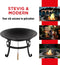 BBQ Collection Vuurschaal - Vuurkorf met Vonkenscherm - Buitenhaard 77 x 17 x 76 cm - Tuinhaard met Handvaten - Terrashaard voor Brandhout - Terras- en Tuinkachel voor Kampvuur - Carbon Staal