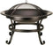BBQ Collection Vuurschaal - Vuurkorf met Vonkenscherm - Buitenhaard 77 x 17 x 76 cm - Tuinhaard met Handvaten - Terrashaard voor Brandhout - Terras- en Tuinkachel voor Kampvuur - Carbon Staal