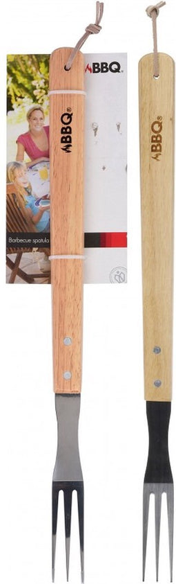 Bbq Vork Bruin/zilver 46 Cm