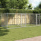 vidaXL - Hondenhok - met - deuren - 4x2x1,5 - m - gegalvaniseerd - staal - grijs