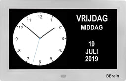 BBrain Basic - Analoge Dementieklok 10 inch || 21 verschillende herinneringen || Medicatieherinnering || Alarmfunctie || Wit