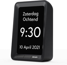 BBrain Sprekende Kalenderklok | Gesproken herinneringen | Natuurlijke stem | Zelf herinneringen inspreken | Medicatie alarm | Zwart