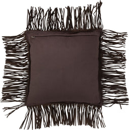 J-Line kussen Franje - leder - bruin