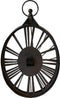 PTMD Devan zwarte metalen klok hangend rond maat in cm: 49 x 18 x 76 - Zwart
