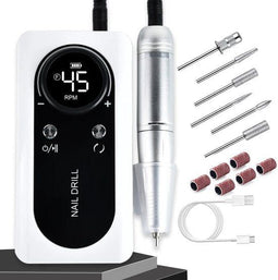 Elektrische Nagelboor - 45000 RPM Draadloos - 2600 mAh Accu - Wit
