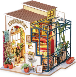 Robotime DIY, Speelgoed Cadeau Modelbouw, Speelgoed Cadeau pakket Emily's bloemenwinkel met verlichting (DG145) 172 x 195 184 mm