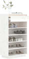 vidaXL - Schoenenkast - 60x34x105 - cm - massief - grenenhout - wit