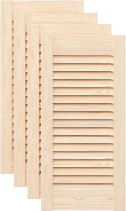 vidaXL - Kastdeuren - met - lamellen - 4 - st - 61,5x29,5 - cm - massief - grenenhout