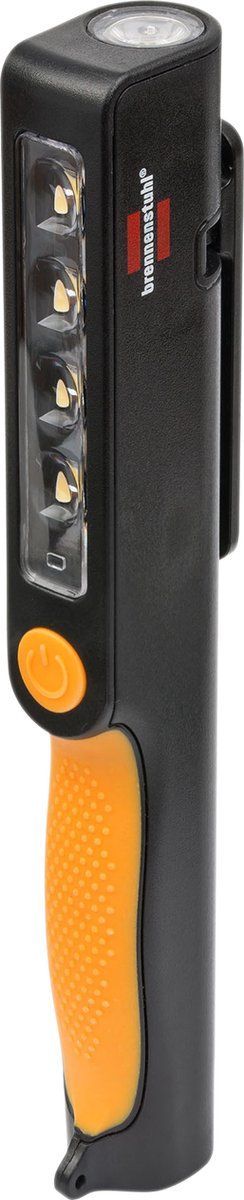 Brennenstuhl Akku LED zaklamp handige LED-penverlichting met 200+150lm, (werklamp op batterijen, inspectielamp incl. draaibare clip met magneet)