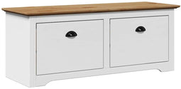 vidaXL - Gangbank - BODO - 114x40x45 - cm - wit - en - bruin