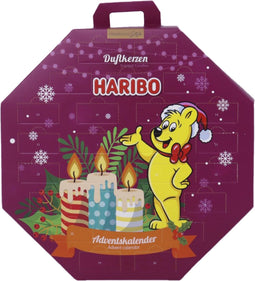 Haribo - geurkaarsen - Adventskalender - 24 theelichtjes + theelichthouder | 10 geuren | Sinterklaas kerst cadeau