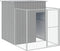 vidaXL - Hondenhok - met - ren - 165x863x181 - cm - staal - lichtgrijs