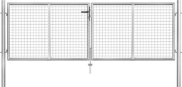 vidaXL - Poort - 306x125 - cm - gegalvaniseerd - staal - zilverkleurig