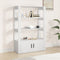 vidaXL - Dressoir - 80x30x119,5 - cm - bewerkt - hout - wit