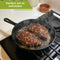 HI NATURE™ Koekenpannen - Gietijzeren Pannenset 3 - Skillet Cast Iron - Pannen Incl Siliconen Handvaten - Hapjespan - Bakpannensets - BBQ & Induct
