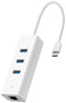 TP-Link UE330C - Netwerk adapter - USB 3.2 type-C - 4x USB 3.2 en 1x Gigabit Ethernet - Wit