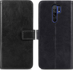 iMoshion Hoesje Geschikt voor Xiaomi Redmi 9 Hoesje Met Pasjeshouder - iMoshion Luxe Bookcase - Zwart