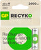 GP ReCyko+ 201246 - Oplaadbare AA-batterijen - 2.600 mAh - Set van 4 (4 stuks)