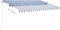 vidaXL - Luifel - vrijstaand - handmatig - uittrekbaar - 350x250 - cm - blauw - en - wit