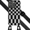 Selencia Hoesje Geschikt voor iPhone 15 Pro Hoesje Met Koord - Selencia Siliconen design hoesje met afneembaar koord - Zwart / Irregular Check Black