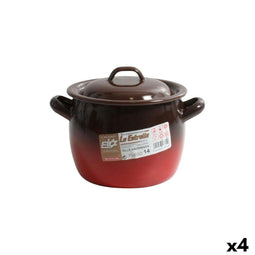 Casserolepan met deksel La Estrella Fuego ø 12 x 11 cm (4 Stuks)