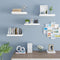 Woltu Set van 4 Zwevende Wandplanken - MDF Hout - 30 x 23 x 3,8 cm - Wit (set van 4)
