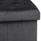 Voetenbank Opbergbank zitting van Fluweel,Poef opbergkruk Opvouwbare 76x37,5x38cm,Grijs SH70gr