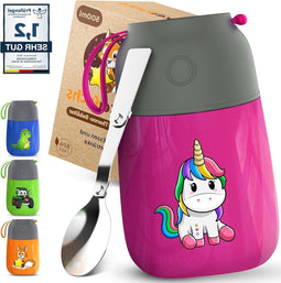 FUNKELFUCHS® Thermobeker - 500ml - 100% lekvrij - Roze eenhoorn