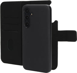Mobiparts Galaxy A35 - 2 in 1 Wallet Case - Echt leer met uitneembare backcover - Zwart
