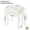 Woltu Barok Make-up Kruk - Zacht Gevoerde Kaptafelkruk - 40x30x50 cm - Wit