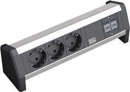 Desk Power Strip 3x stroom + 2x dataDesk Power Strip 3x stroom + 2x data met stroomkabel van 7 meter