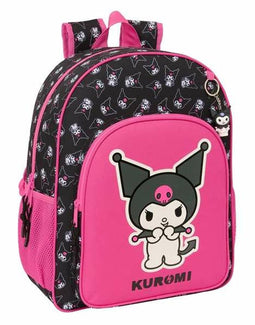 Kuromi - Schoolrugzak - Ergonomische bekleding - Zwart Fuchsia 33 x 42 x 14 cm