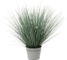 J-Line grassen In Pot - metaal/kunststof - blauw/groen - medium