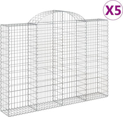 vidaXL - Schanskorven - 5 - st - gewelfd - 200x30x140/160 - cm - ijzer