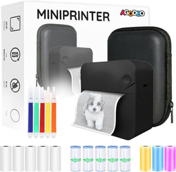 Mini Printer - Draadloze Zwart-Wit Fotoprinter - HD Print - Incl. 5 rollen papier