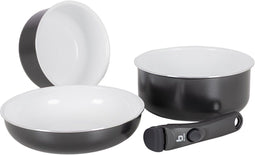 Bo-Camp Expedition - Pannenset - 4-Delig - Inductie - Keramische coating - Zwart (4 stuks)