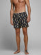 JACK&JONES JJIARUBA JJSWIMSHORTS - Heren Zwembroek - Regular fit met elastische tailleband - Zwart - Oranje - Lichtblauw (papegaai print)