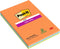 Post-it® Super Sticky Notes, Oranje, Geel,Blauw, Gelijnd, 102mm x 152 mm, 3 Blokken, 45 Blaadjes/Blok
