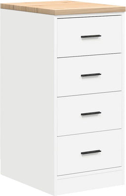 vidaXL - Garagekast - 40x51x85 - cm - massief - grenenhout - wit