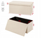 eSituro Opbergbank - Opvouwbare Zitbank 80L - 76 x 37 x 38 cm - Beige