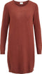 Vila VIRIL L/S KNIT DRESS NOOS - Dames Jurk - Regular fit Lange mouwen - Burnt Henna - Maat XS